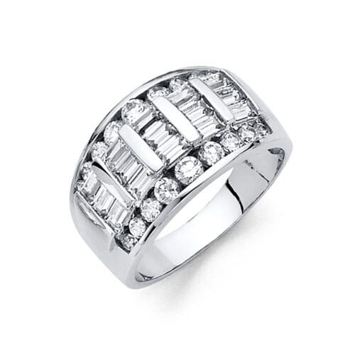 14K White Gold Cubic Zirconia Fancy Ring