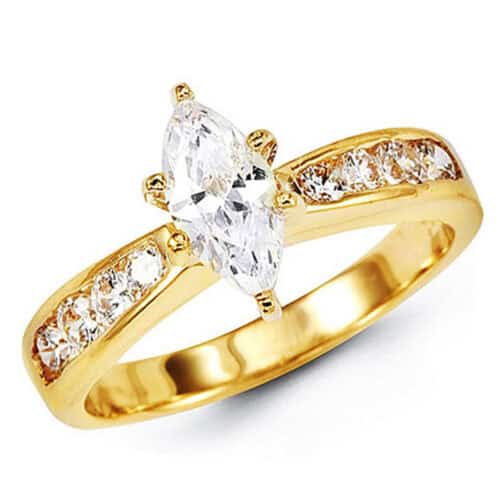 14K White Gold Cubic Zirconia Engagement Ring