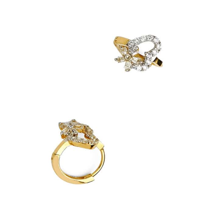 14K Yellow Gold Cubic Zirconia Huggies Earringsrings - Image 3