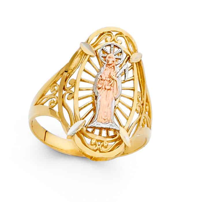 14K Tri Color Gold Fancy Ring - Image 2