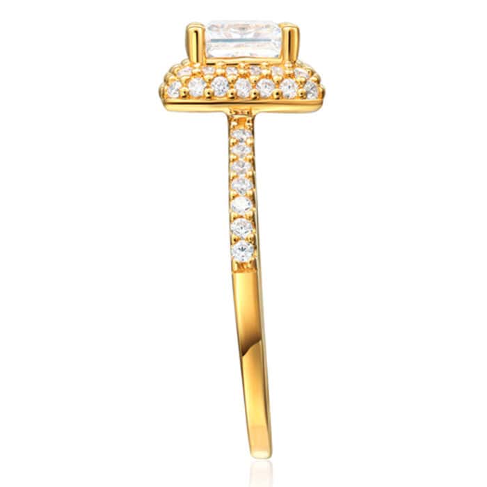 14K Yellow Gold Cubic Zirconia Engagement Ring Only and Ladies Wedding Band Only - Image 4