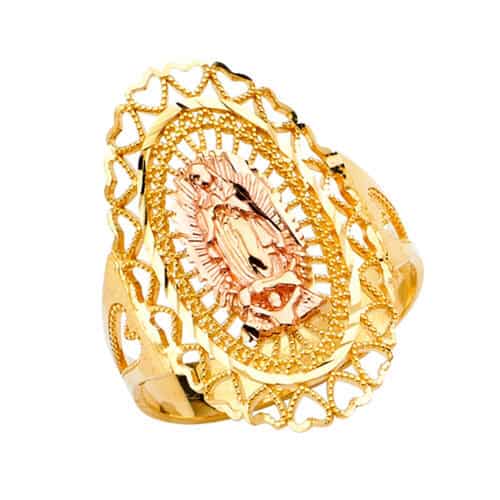 14K Tri Color Gold Guadalupe Ring