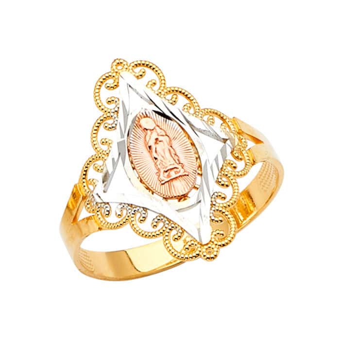 14K Tri Color Gold Guadalupe Ring
