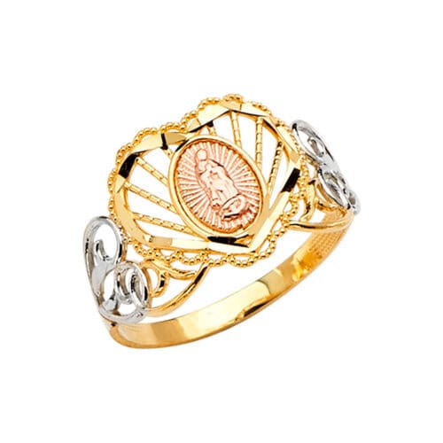 14K Tri Color Gold Guadalupe Ring