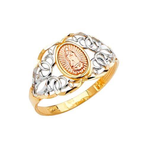 14K Tri Color Gold Guadalupe Ring