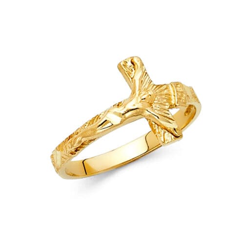 14K Yellow Gold Crucifix Ring