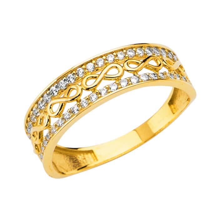 14K Yellow Gold Fancy Cubic Zirconia Band
