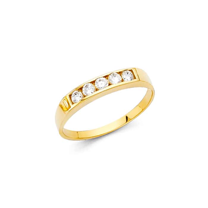 14K Yellow Gold Cubic Zirconia Babies Ring