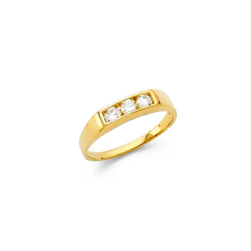 14K Yellow Gold Cubic Zirconia Babies Ring