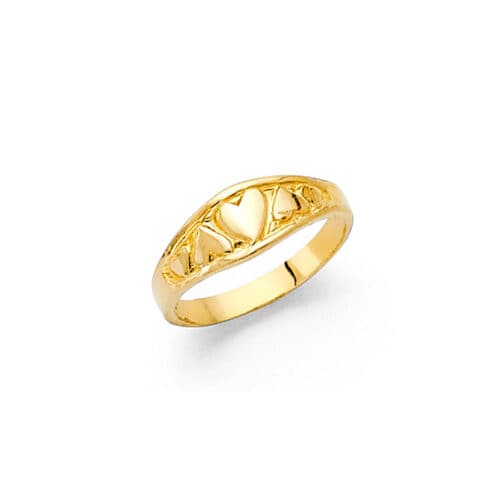 14K Yellow Gold Cubic Zirconia Babies Ring