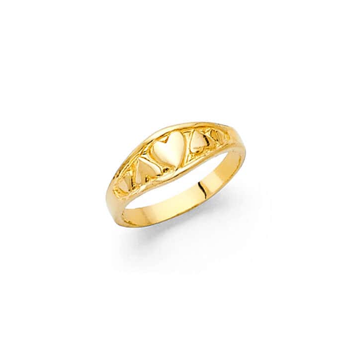 14K Yellow Gold Cubic Zirconia Babies Ring