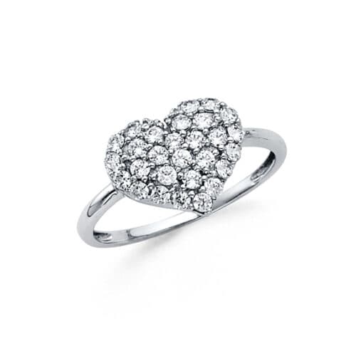 14K White Gold Cubic Zirconia Fancy Ring