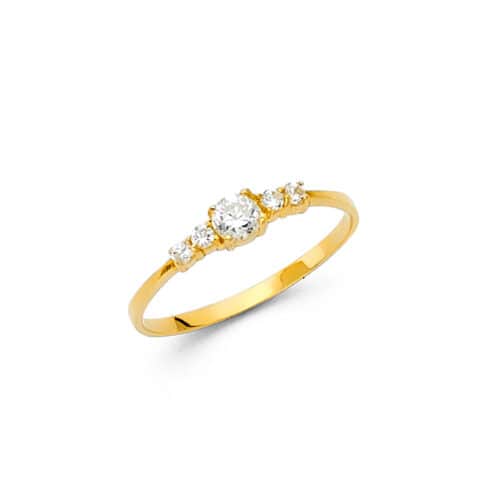 14K Yellow Gold Cubic Zirconia Babies Ring