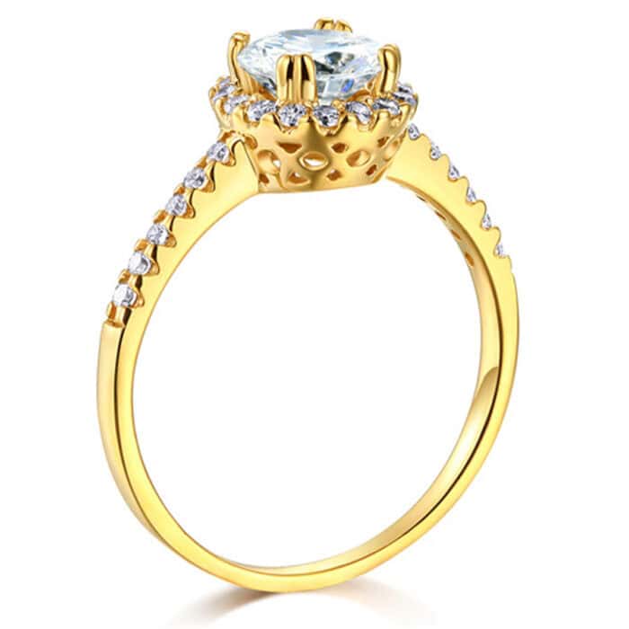 14K Yellow Gold Cubic Zirconia Engagement Ring - Image 2