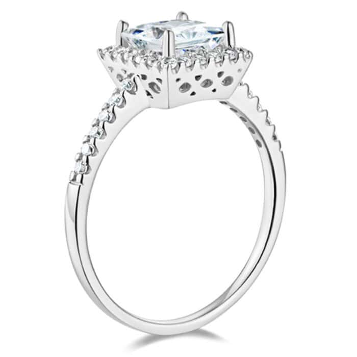14K White Gold Cubic Zirconia Engagement Ring - Image 2