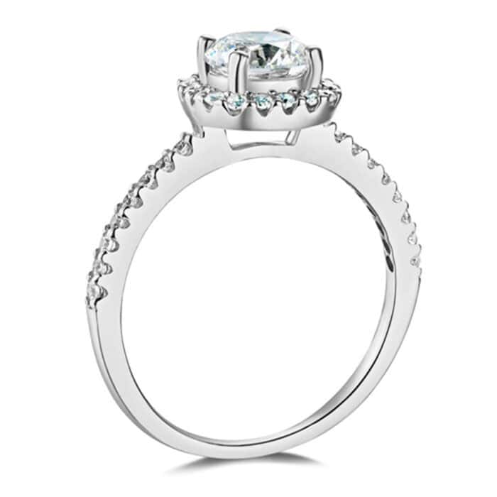 14K White Gold Cubic Zirconia Engagement Ring Only - Image 2