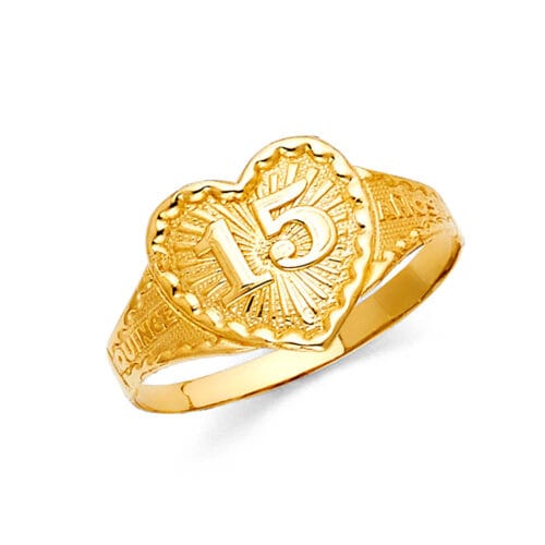 14K Yellow Gold 15 Years Ring
