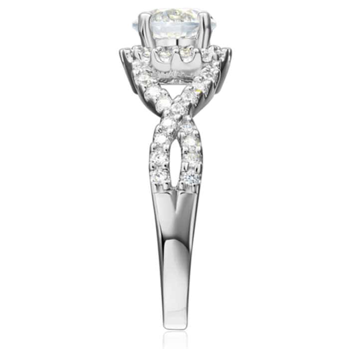 14K White Gold Cubic Zirconia Engagement Ring - Image 3