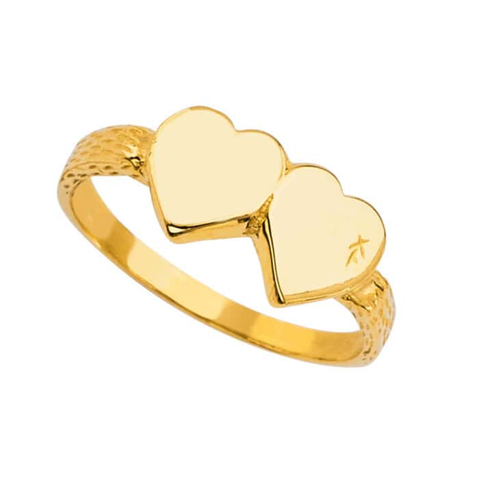 14K Yellow Gold Baby Signet Ring - Image 2