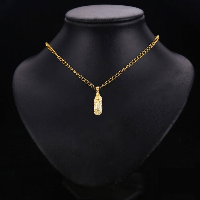 14K Yellow Gold Religious Guadalupe Pendant - Image 2