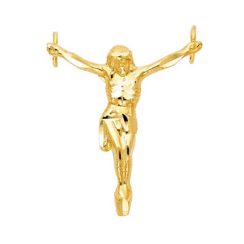 14K Yellow Gold Religious Jesus Christ Body Pendant