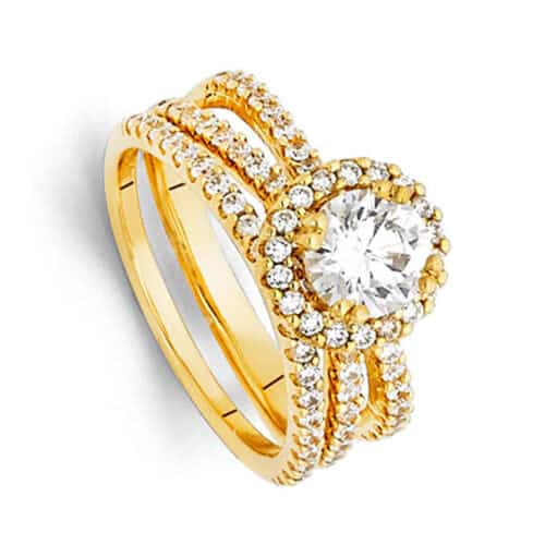 14K Yellow Gold Cubic Zirconia Duo Set