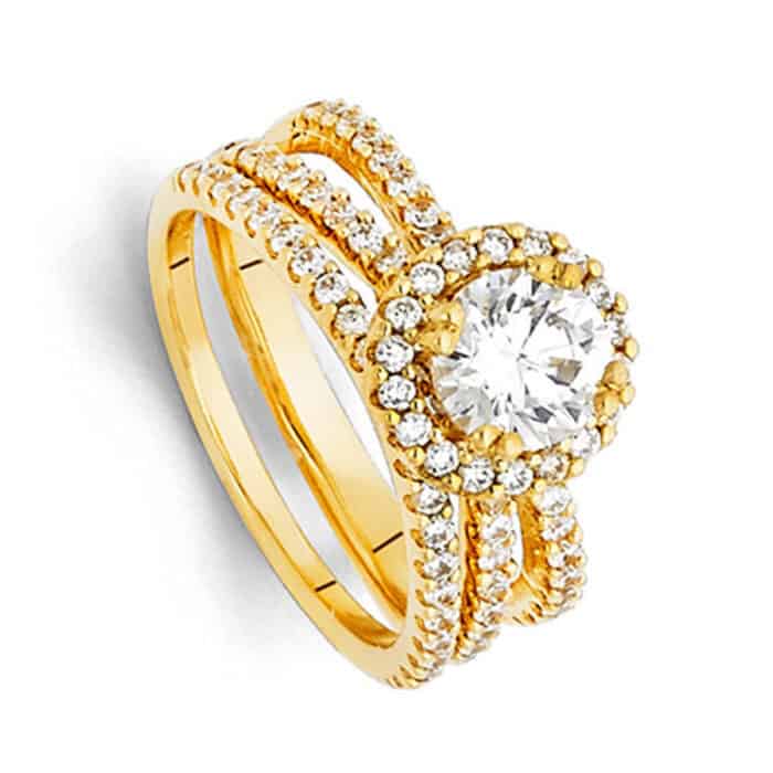 14K Yellow Gold Cubic Zirconia Duo Set