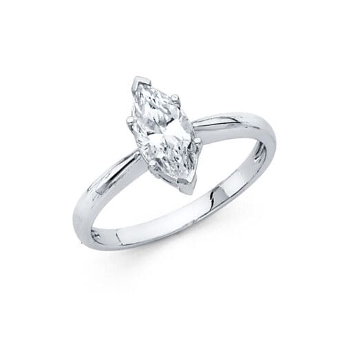 14K White Gold Cubic Zirconia Engagement Ring