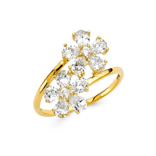 14K Yellow Gold Fancy Cubic Zirconia Ring
