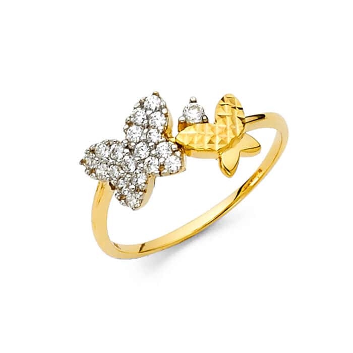 14K Yellow Gold Cubic Zirconia Fancy Ring