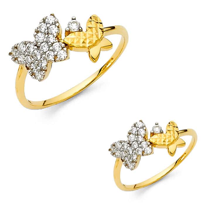 14K Yellow Gold Cubic Zirconia Fancy Ring - Image 3