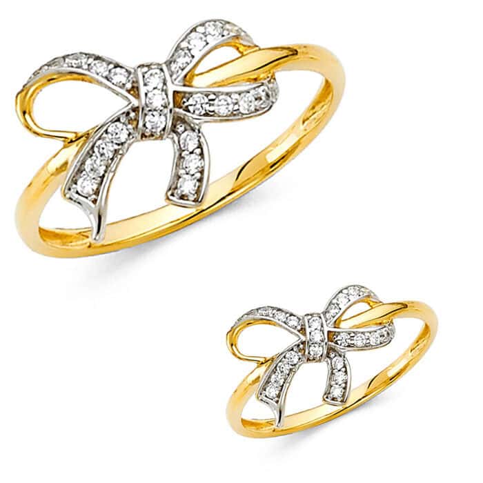 14K Yellow Gold Cubic Zirconia Fancy Ring - Image 3
