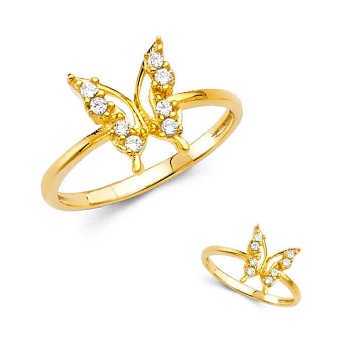 14K Yellow Gold Cubic Zirconia Fancy Ring - Image 3