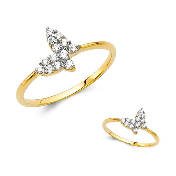 14K Yellow Gold Cubic Zirconia Fancy Ring - Image 3