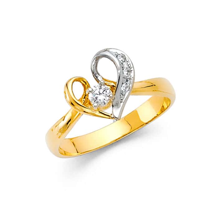 14K Yellow Gold Cubic Zirconia Fancy Ring