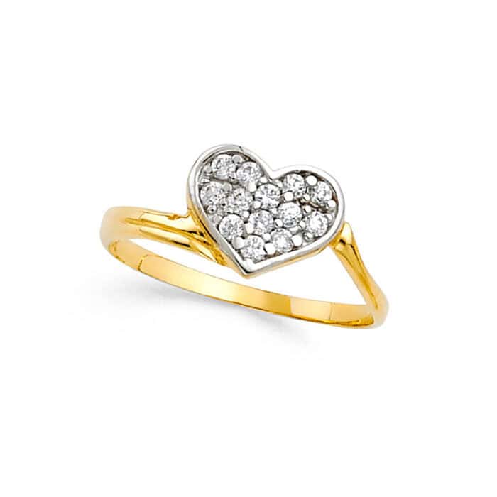 14K Yellow Gold Cubic Zirconia Fancy Ring - Image 2