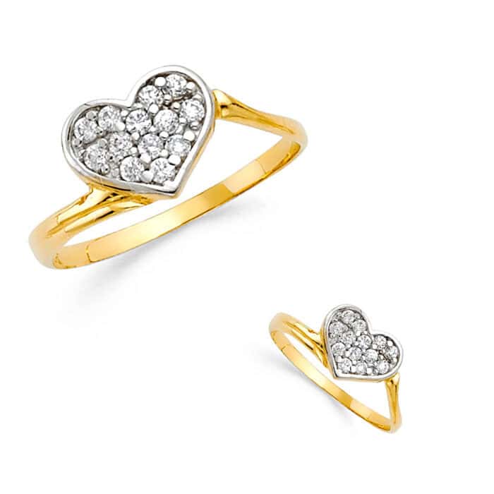 14K Yellow Gold Cubic Zirconia Fancy Ring - Image 3