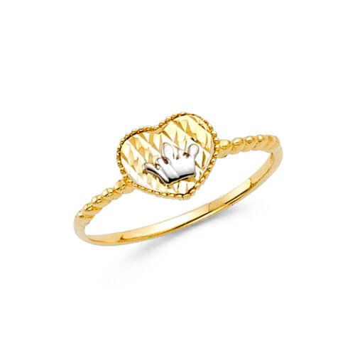 14K Two Tone Gold Cubic Zirconia Fancy Ring