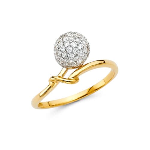 14K Yellow Gold Cubic Zirconia Fancy Ring