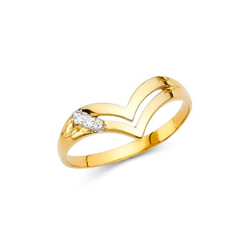 14K Yellow Gold Cubic Zirconia Fancy Ring