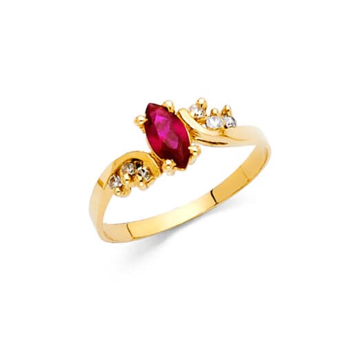 14K Yellow Gold Cubic Zirconia Fancy Ring