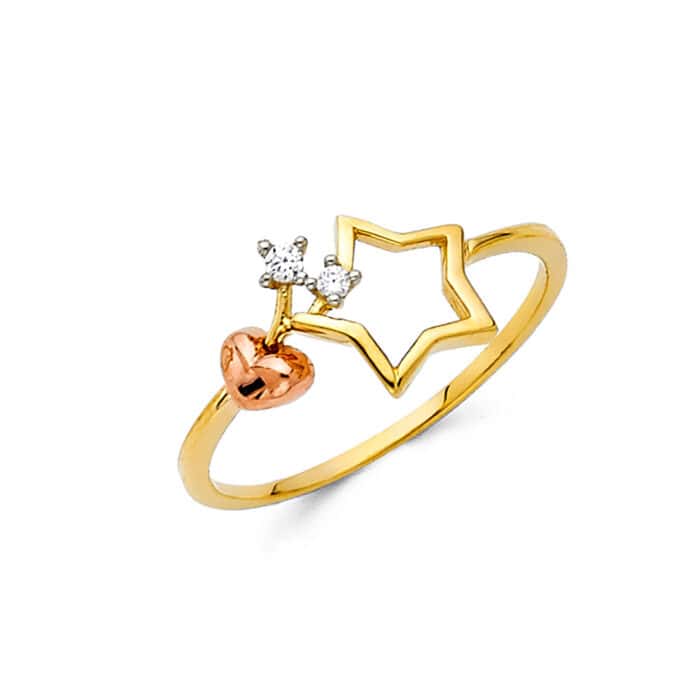 14K Yellow Gold Cubic Zirconia Fancy Ring