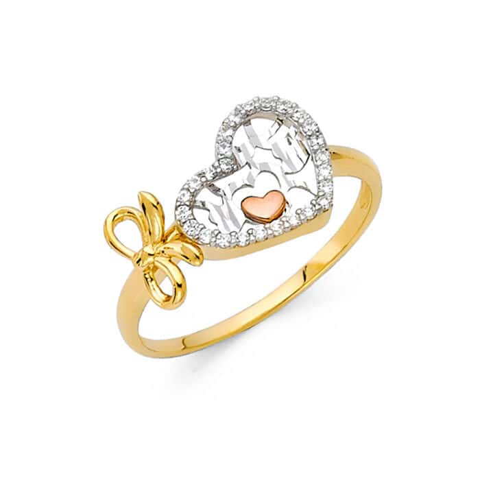 14K Yellow Gold Cubic Zirconia Fancy Ring
