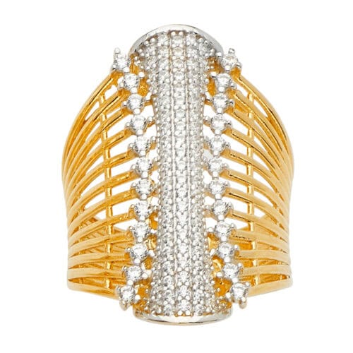 14K Yellow Gold Fancy Cubic Zirconia Ring
