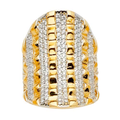 14K Yellow Gold Fancy Cubic Zirconia Ring