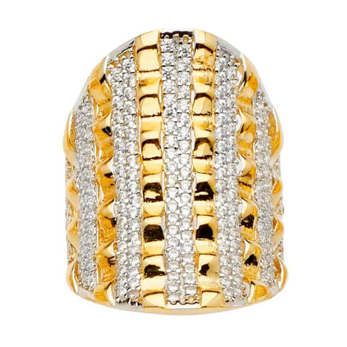 14K Yellow Gold Fancy Cubic Zirconia Ring