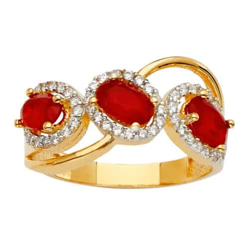 14K Yellow Gold Color Gem Stone Ring