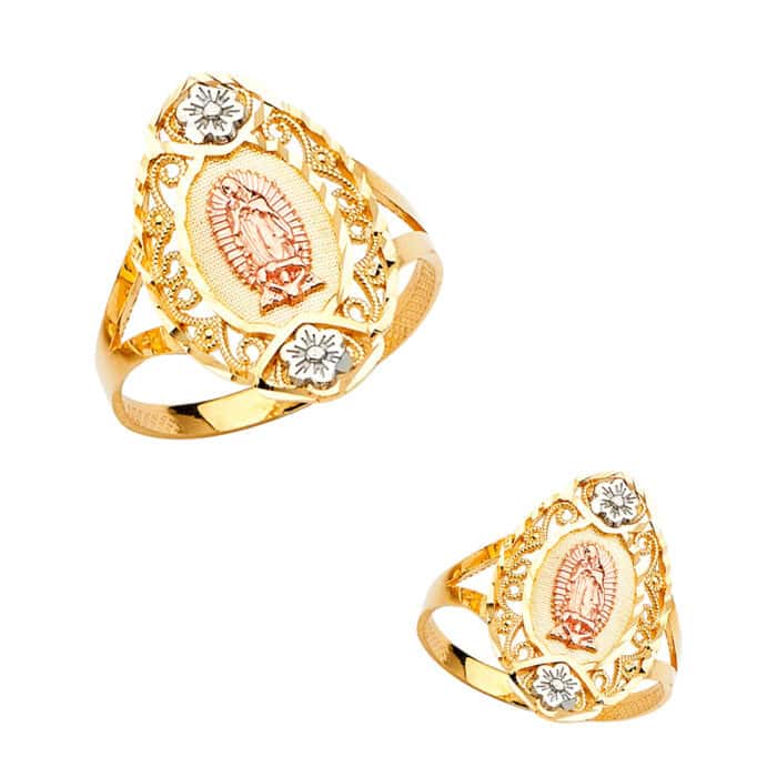 14K Tri Color Gold Guadalupe Ring - Image 3