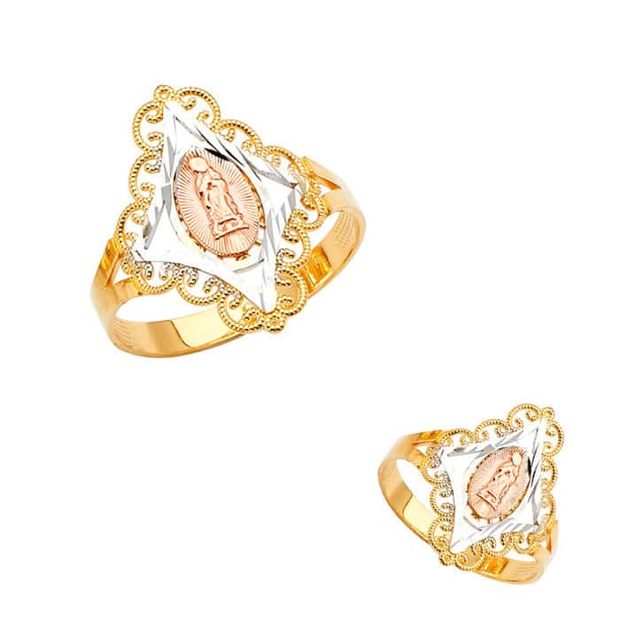 14K Tri Color Gold Guadalupe Ring - Image 3