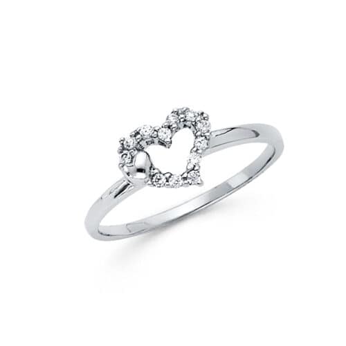 14K White Gold Fancy Cubic Zirconia Ring